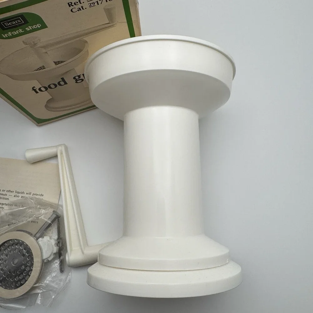 Vtg Sears Baby Fresh Food Mash Grinder Mill Portable Healthy Infant + Manual NEW